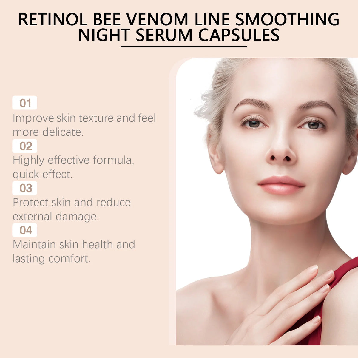 Hoygi Retinol & Bee Venom Face Serum Capsules – Firm & Hydrate Face Serum Capsules Qst