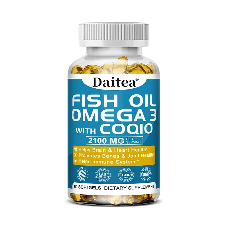 Wild Caught Omega-3 Fish Oil 2000mg | EPA & DHA Capsules Omega-3 Supplement Qst 5 bottle 60 count