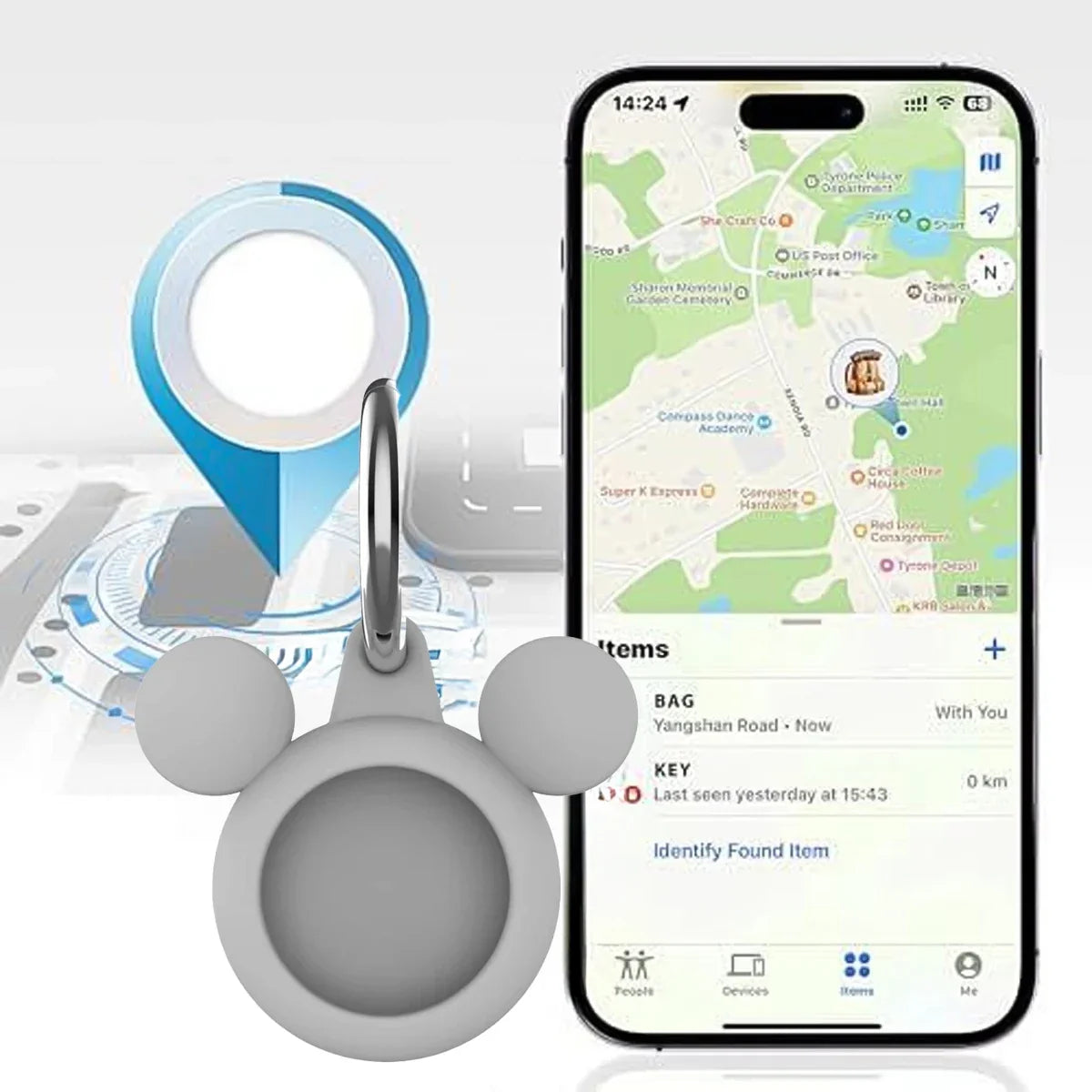 Apple AirTag Liquid Silicone Case – Soft Anti-Scratch Sleeve AirTag Silicone Case Qme