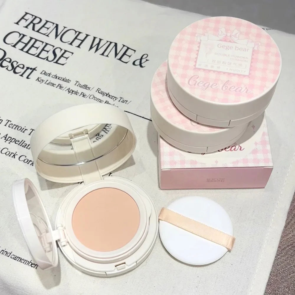 Qme Double Layer Powder Cushion – Brightening Natural Finish Powder Cushion Foundation Qme