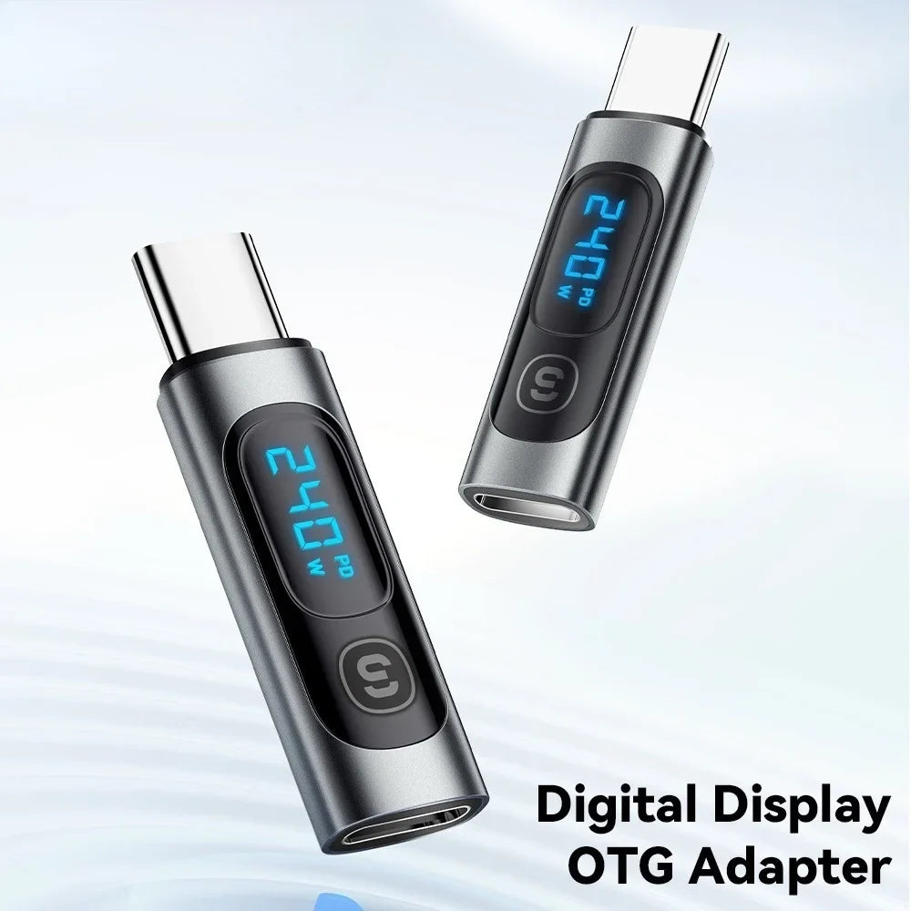 USB-C 240W OTG Adapter Fast Charging & Digital Display USB-C Charging Adapter Qme