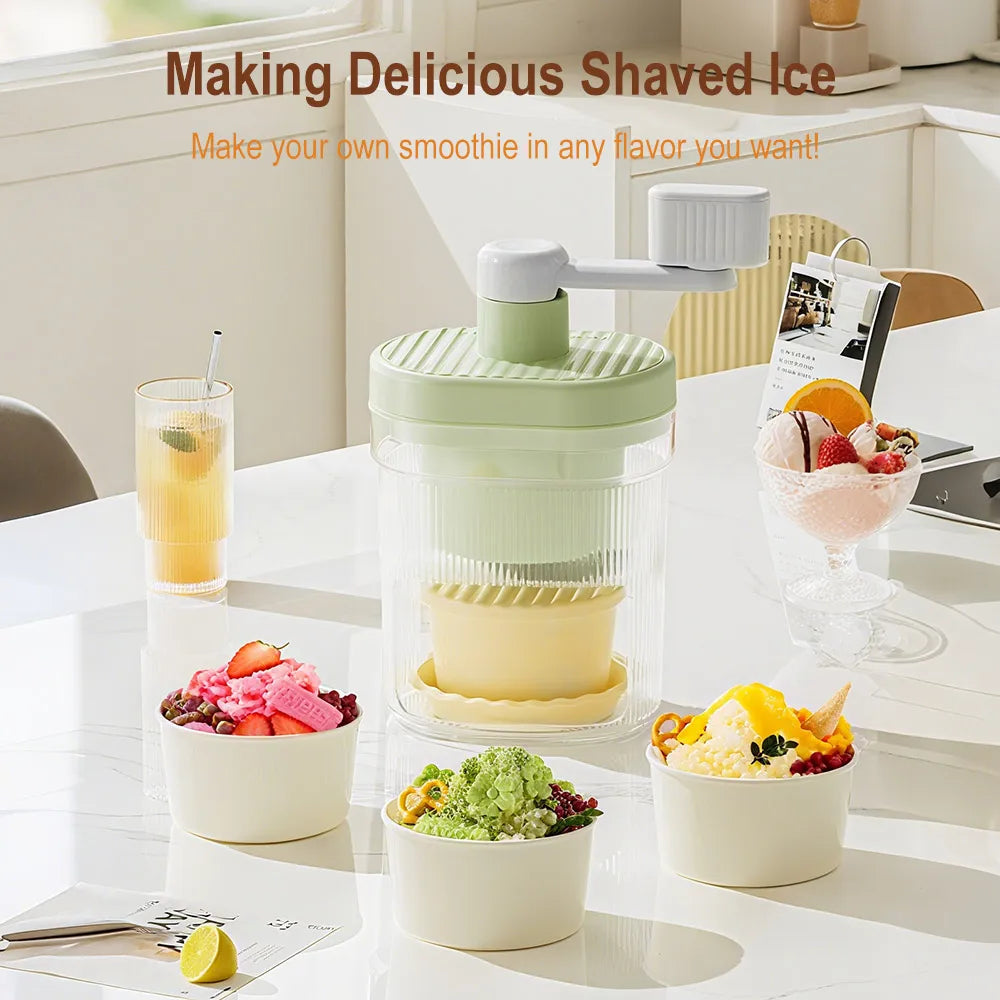 Manual Hand-Crank Ice Crusher – Portable Shaved Ice Maker Manual Ice Crusher Qst