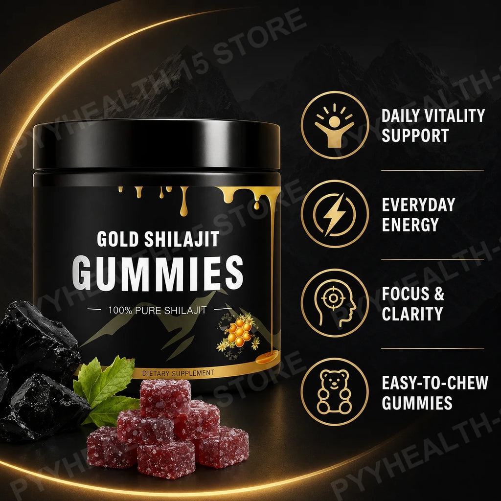 Shilajit Gummies with Manuka Honey | Energy & Focus, 100mg 30ct Wellness Gummy Supplement Qst