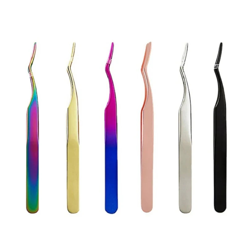 Eyelash Tweezers & Lash Applicator – Stainless Steel Makeup Tool Lash Applicator Tweezers Qme