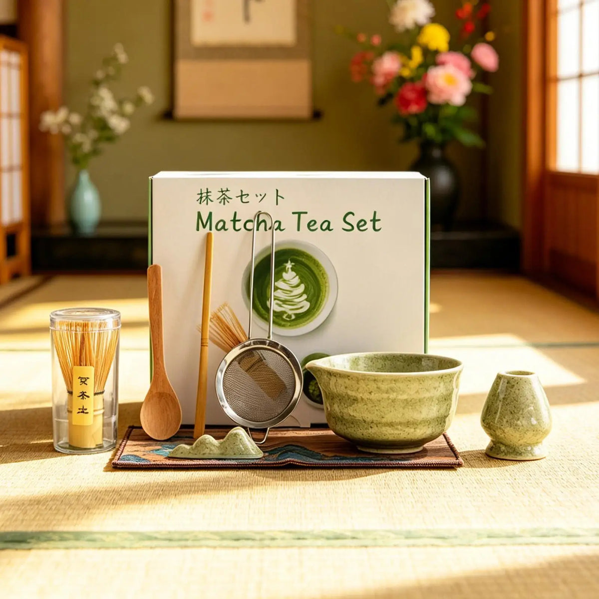 Japanese Tea Ceremony Set – Ceramic Chasen Bowl & Scoop Tea Ceremony Set Qme