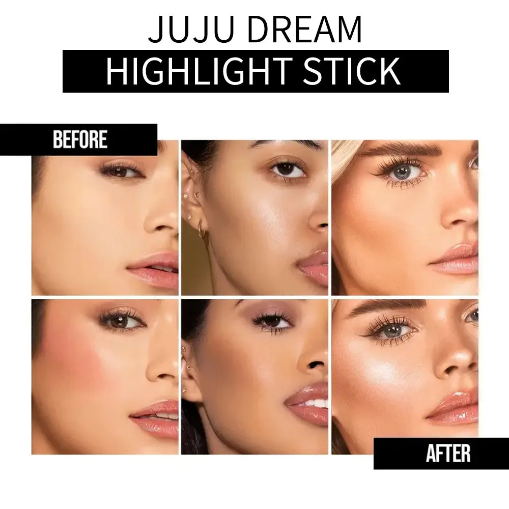 Glowy Highlighter Stick – Shimmer, Waterproof, Long-Lasting Highlighter Stick Qme