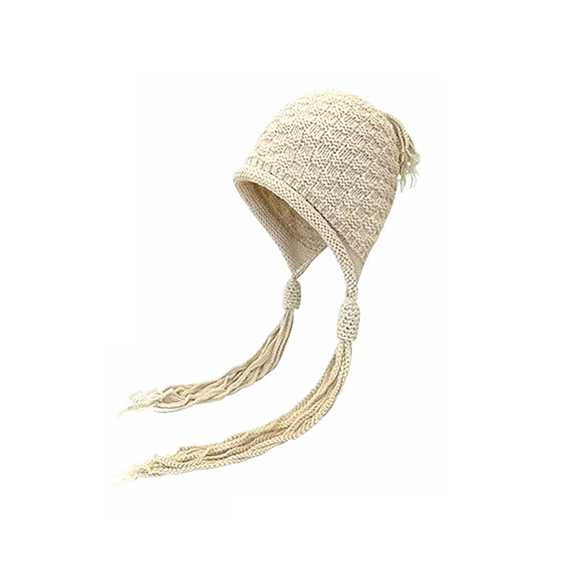Women's Handmade Knitted Winter Hat – Crochet Ear Warmth Cap Knitted Winter Hat Qst A16