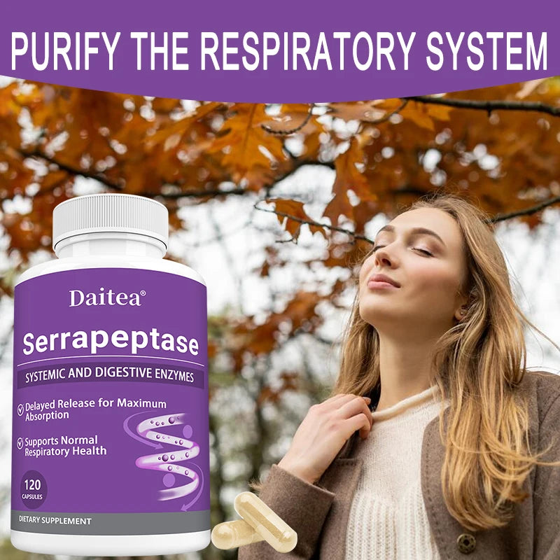 Serrapeptase Delayed Release Capsules | Proteolytic Enzyme Enzyme Supplement Qst