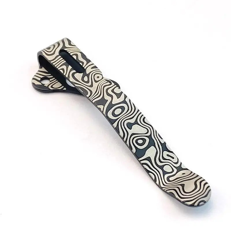 Titanium Deep Carry Pocket Clip for Demko AD20 / AD20.5 Knife Pocket Clip Qst Damascus 1pcs