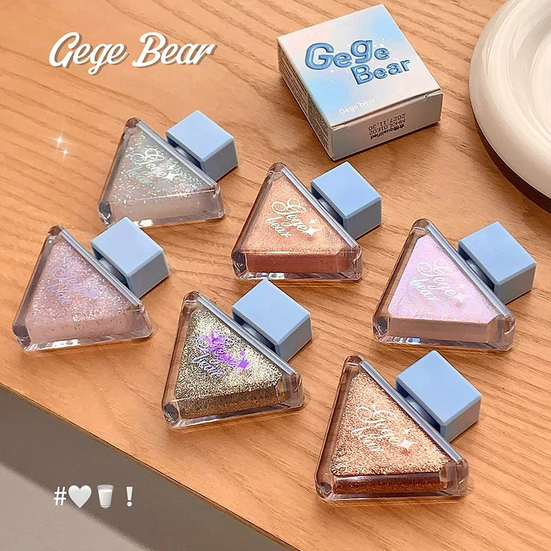 Gege Bear Glazed Liquid Eyeshadow – Pearlescent Glitter, 6 Shades Liquid Eyeshadow Qme