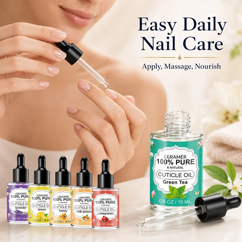 LGRAMER 18ml Cuticle Oil Nail Treatment – 6 Scents Cuticle Oil Qst