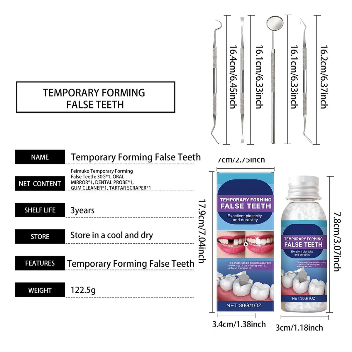 Pliable Teeth Repair Bonding Glue – Strong Hold 30g Dental Repair Adhesive Qme