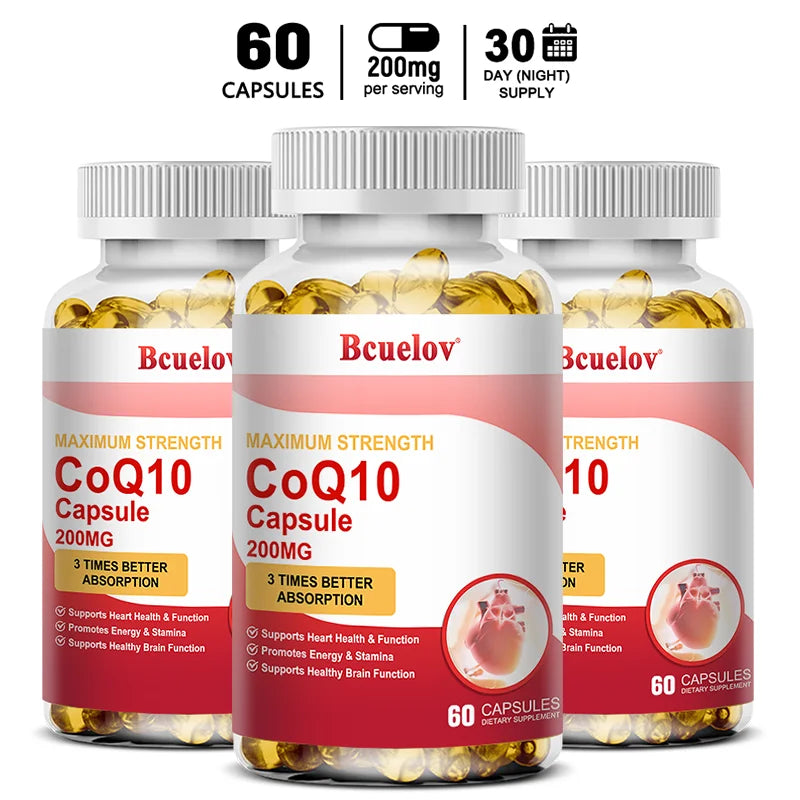 STRESSXCEL CoQ10 Capsules – Cellular Energy & Heart Support CoQ10 Supplement Qst 60 count-3 bottle