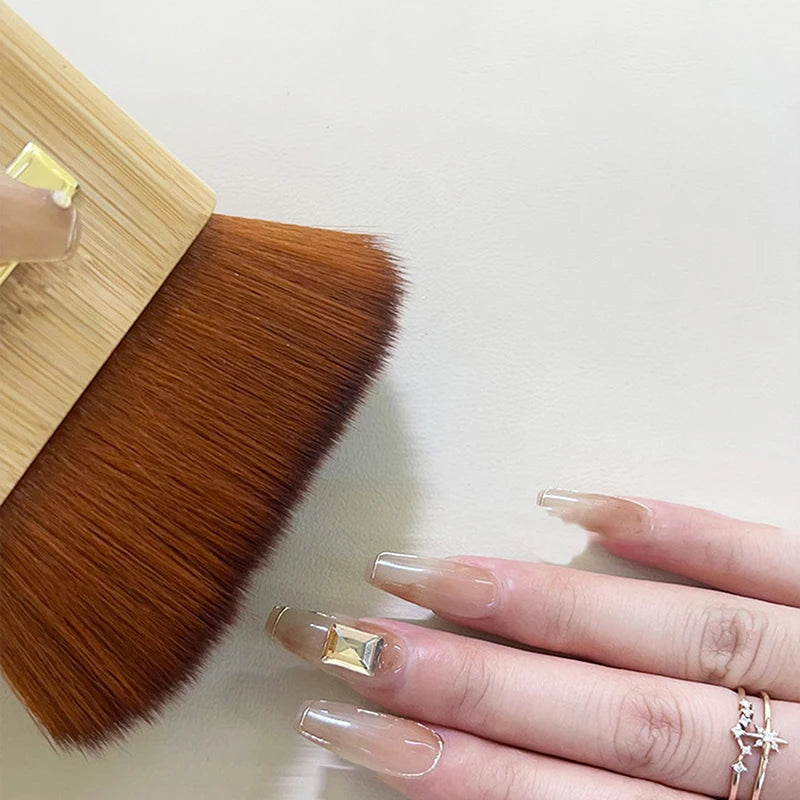 Wooden Nail Dust Cleaning Brush – Soft Nylon Bristles for Nails Nail Cleaning Brush Qst