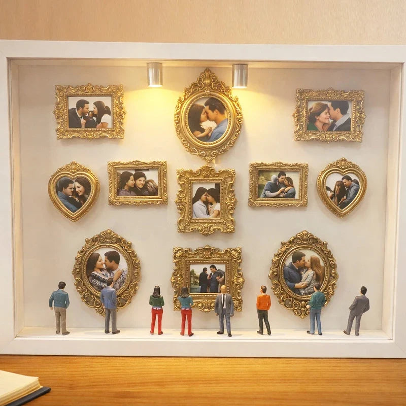 DIY Mini Museum Silhouette Box Photo Display Frame with Light Shadow Box Display Frame Qme