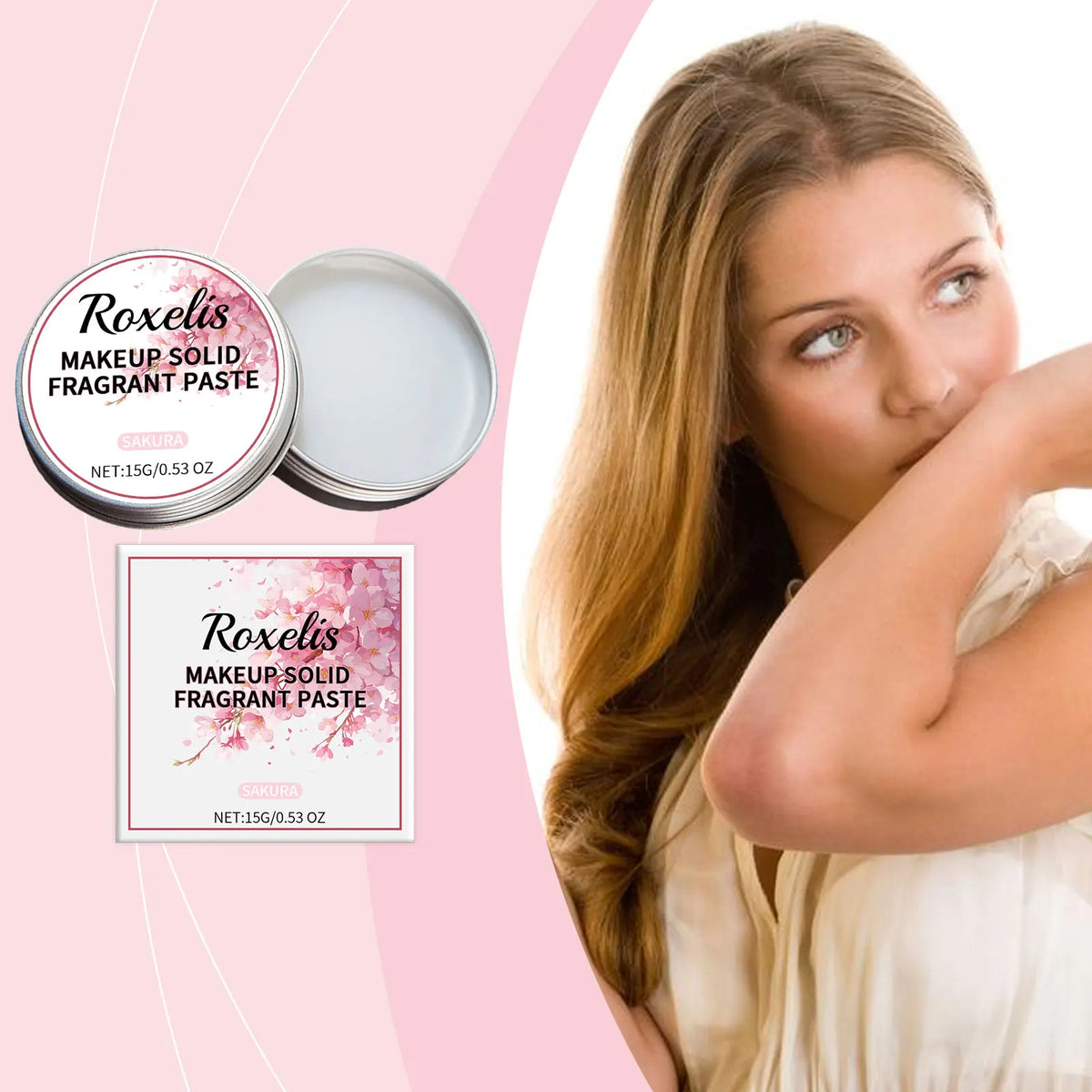 ROXELIS Sakura Solid Perfume Balm – Travel Fragrance for Women Solid Perfume Balm Qst