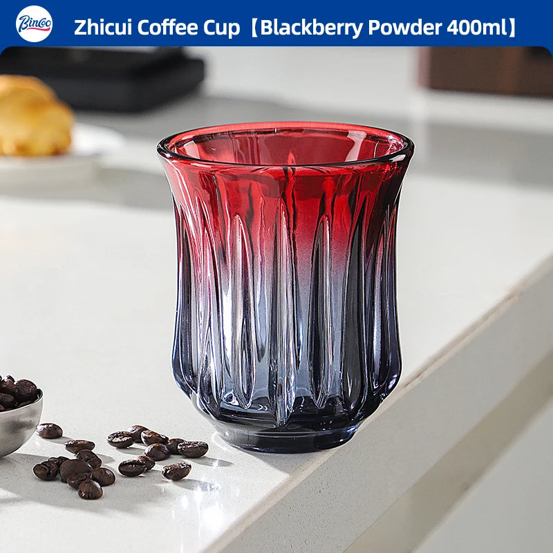 Bincoo Retro Glass Coffee Cup – Espresso Latte 90–400ml Glass Coffee Cup Qst Blackberry 400ml