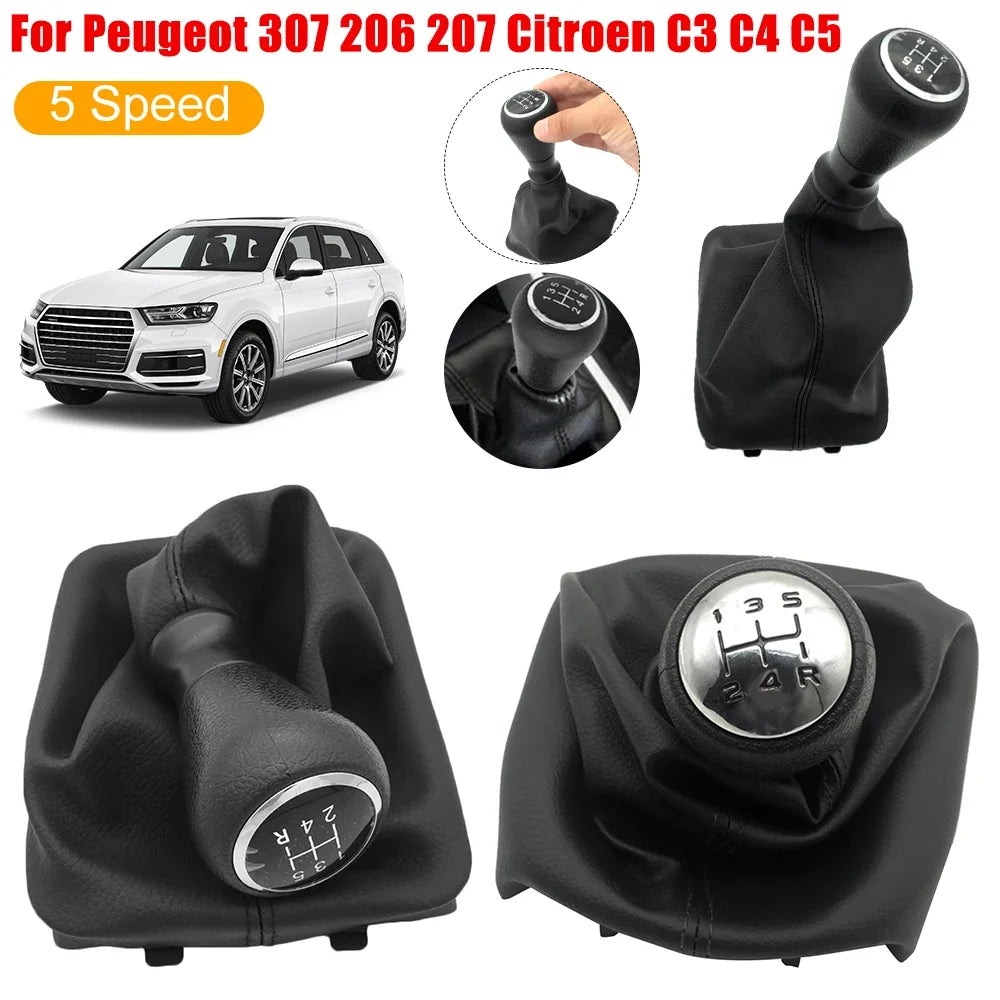 5-Speed Gear Shift Knob & Collar Cover PU+ABS | Citroën Fit Gear Shift Knob Qme