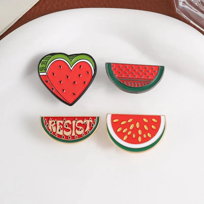 Watermelon Enamel Brooch – Cartoon Fruit Lapel Pin Enamel Lapel Pin Qme