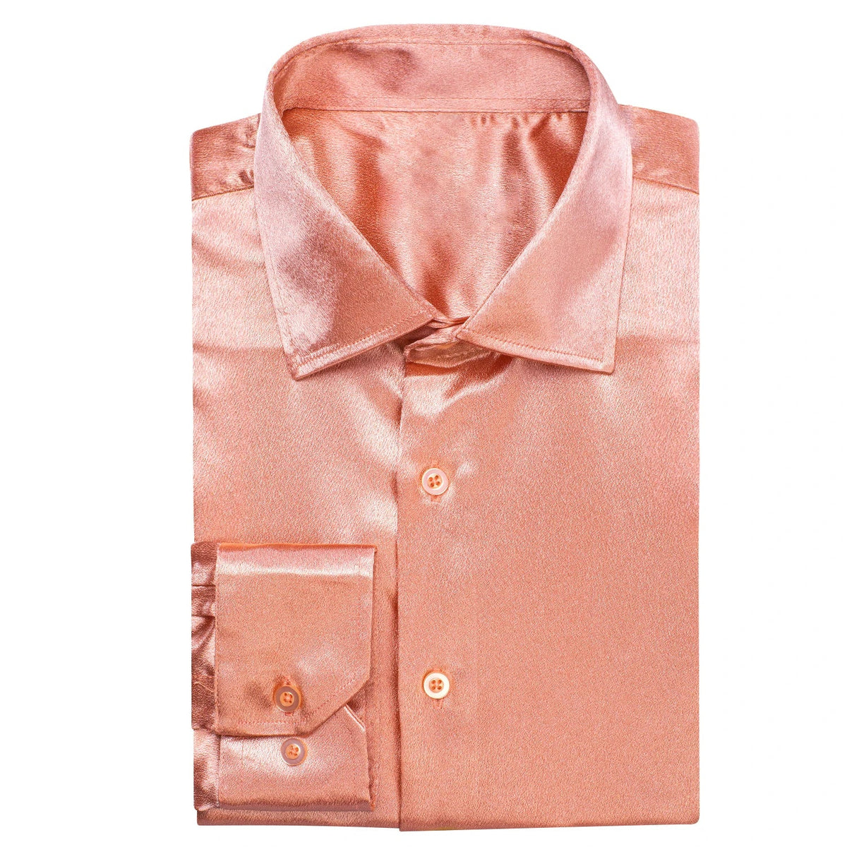 Hi-Tie Men's Satin Silk Dress Shirt – Long Sleeve Suit Shirt Men's Dress Shirt Qme