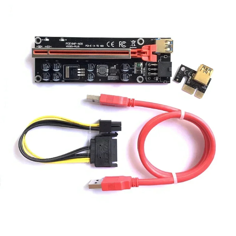 VER009S PCIe Riser USB 3.0 1x to 16x GPU Extender Card PCIe Riser Card Qme