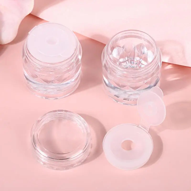 2-Pack Refillable Sifter Jars – Clear Mesh Cap Powder Containers Powder Sifter Jar Qme