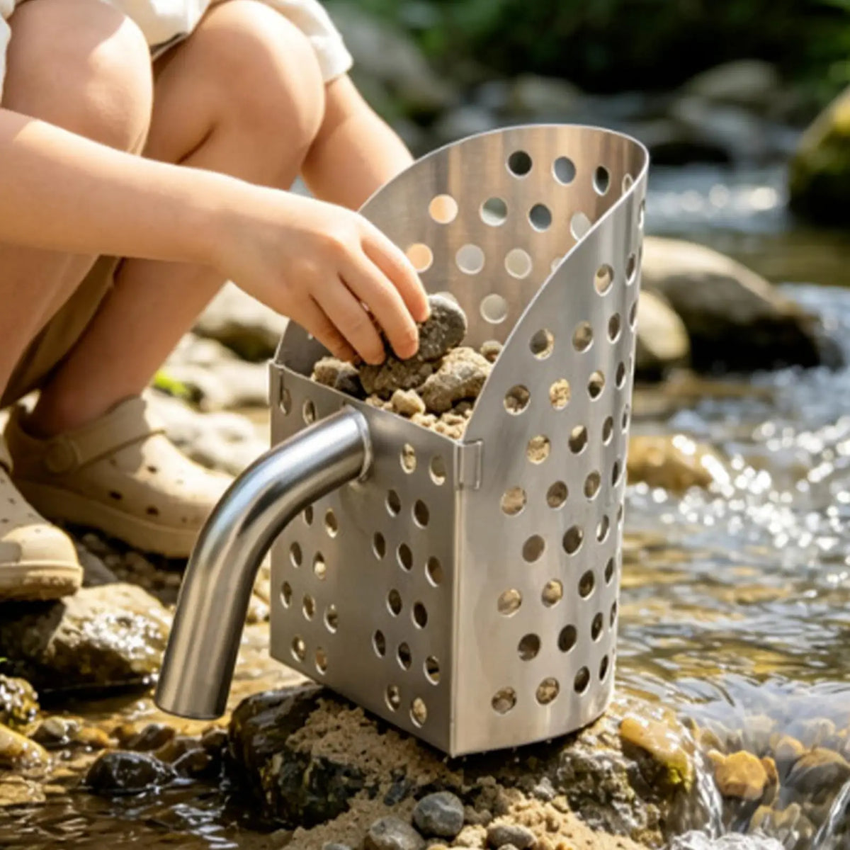 Heavy Duty Sand Scoop Sifter – Beach Treasure Hunting Shovel Sand Scoop Sifter Qme