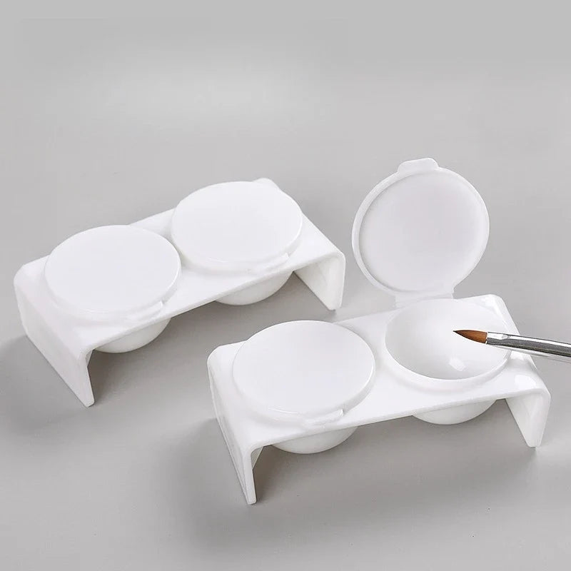 Crystal Nail Liquid Bowl – 2-Hole Cap for Pigments & Thinners Nail Art Tool Qme