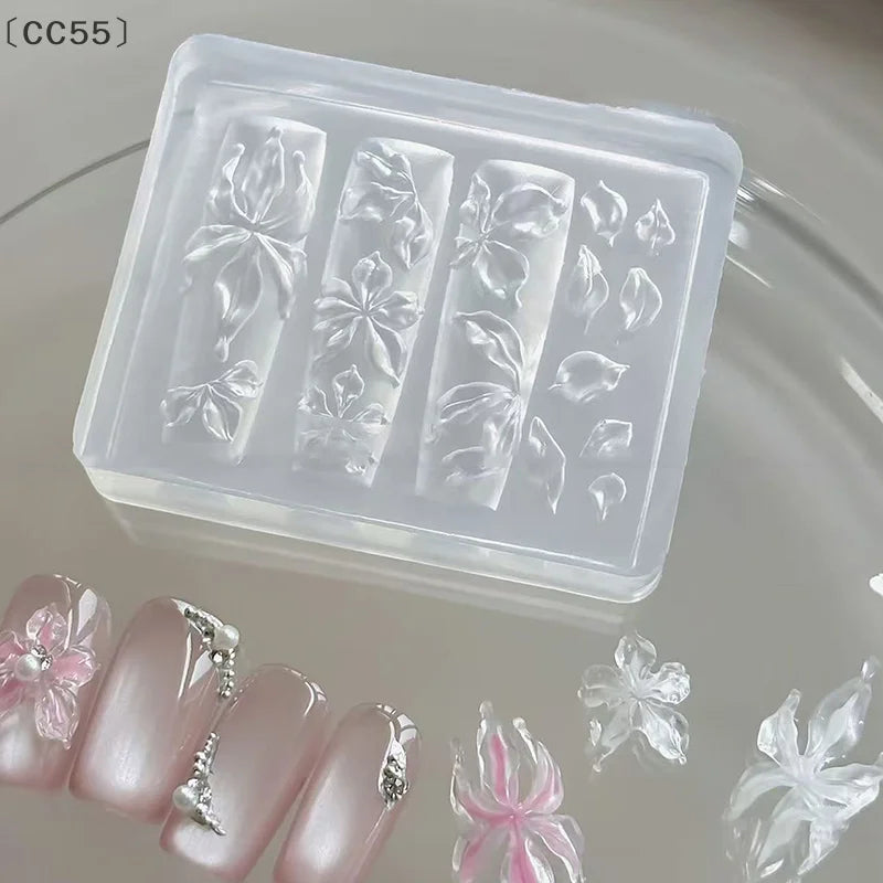 3D Silicone Nail Mold – Lily, Starfish & Sea Shell Designs Nail Art Mold Qst