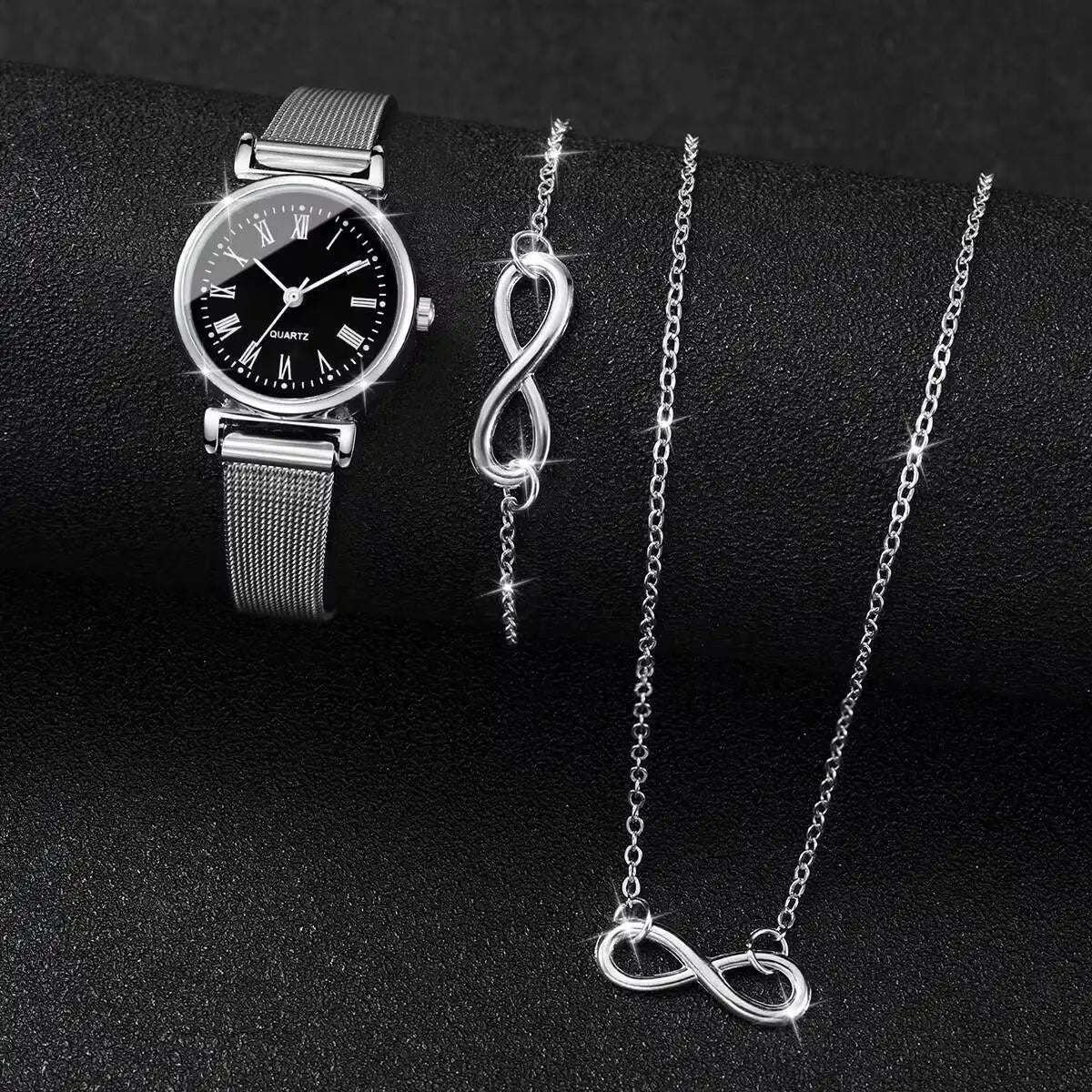 Women's Roma Dial Quartz Watch | Silver Mesh Band Women's Quartz Watch Qme