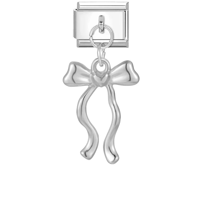 Zircon Crystal Italian Charm Link – Stainless Steel Bracelet Charm Bracelet Link Qme Style 7