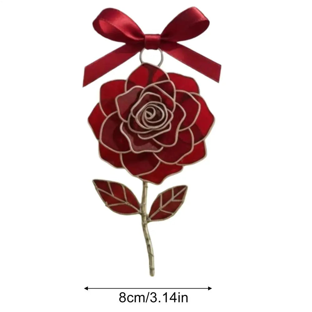Flower Suncatcher Acrylic Metal Pendant Hanging Ornament Suncatcher Ornament Qme CN A