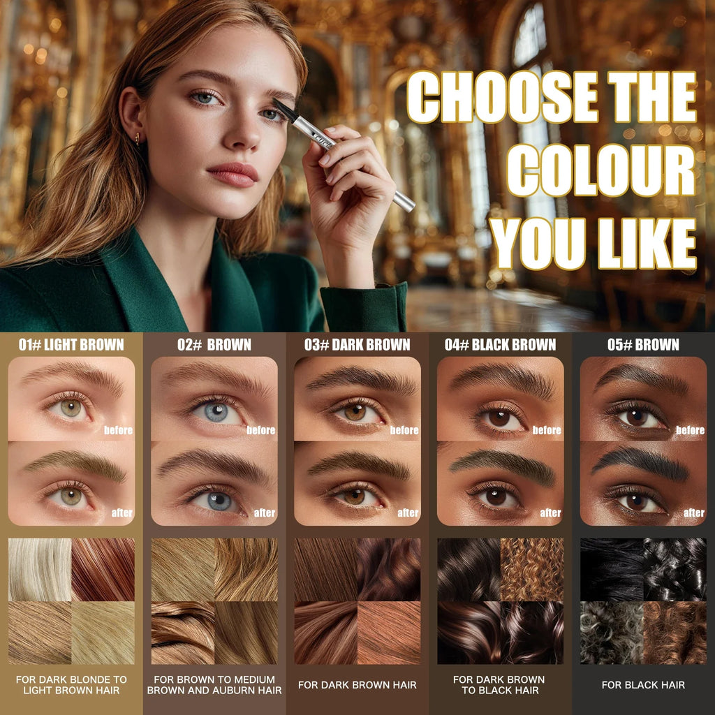 Dual-Ended Waterproof Eyebrow Pencil & Eyeliner – 5 Colors Eyebrow Pencil Qme