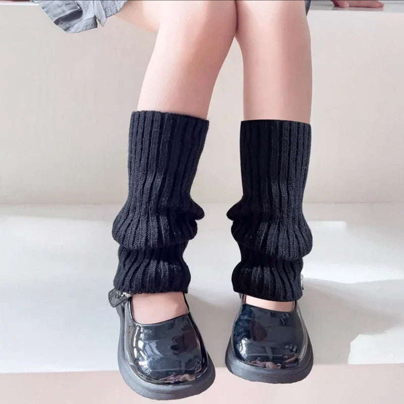 Kids Knitted Leg Warmers – Girls Candy Color Foot Cover Kids Leg Warmers Qme