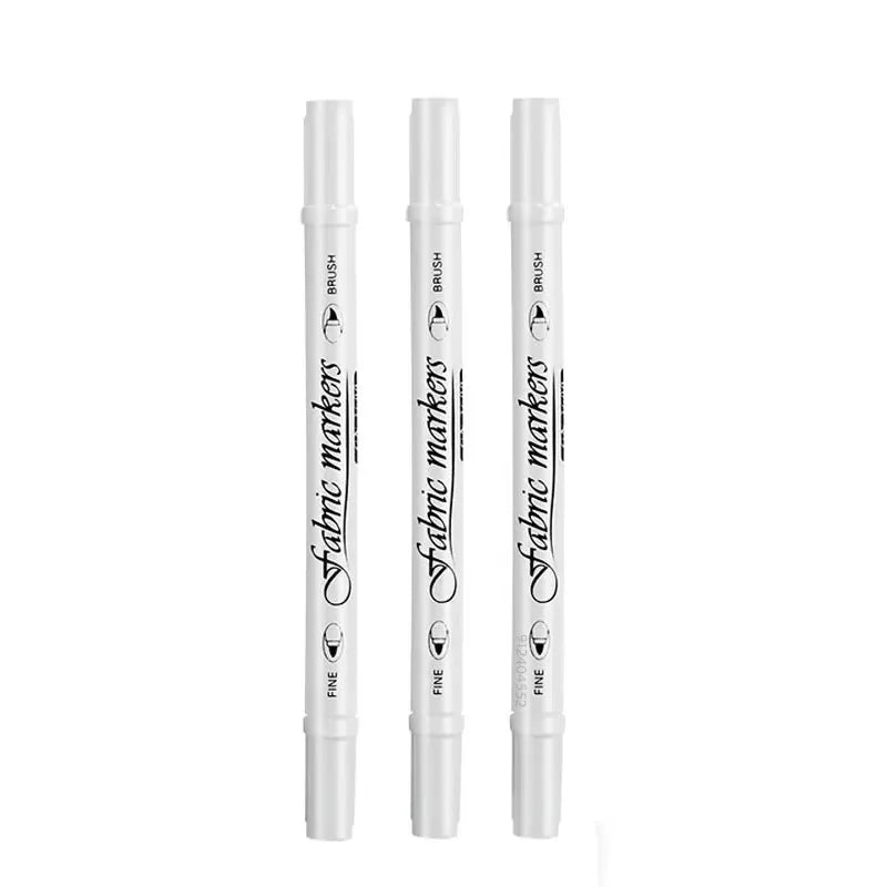 Waterproof Double Tip White Paint Marker Pens for Fabric & Shoes Paint Marker Pens Qme 3 white pen