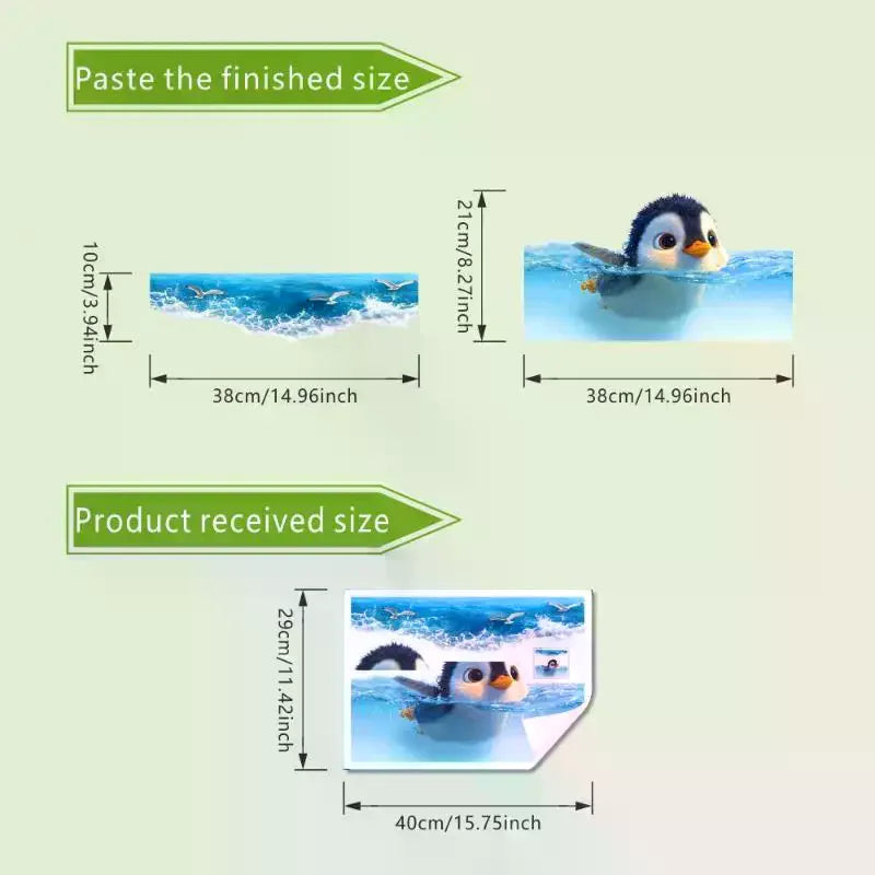 Cute Penguin Waterproof Toilet Stickers – Self-Adhesive Decals Decorative Wall Sticker Qme