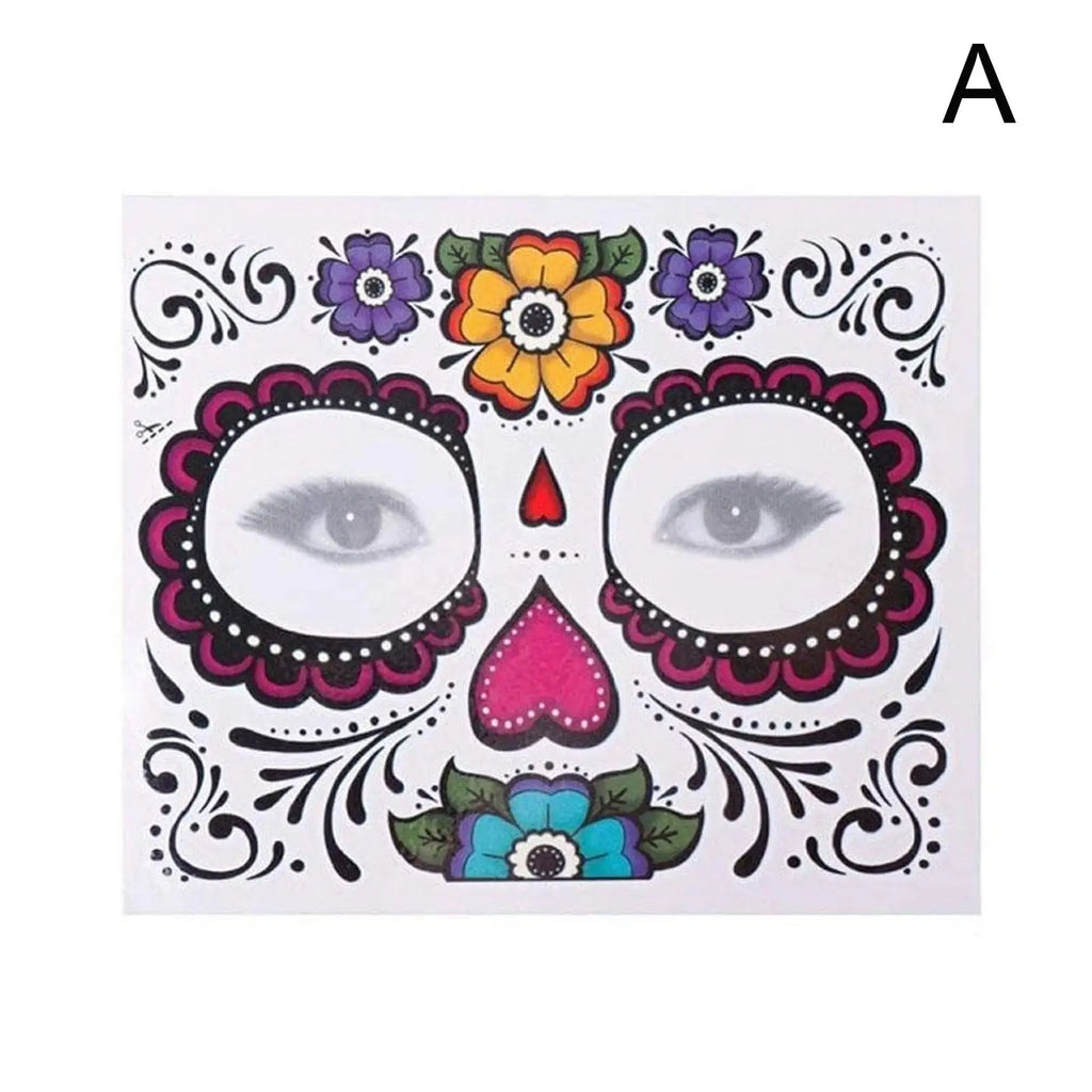 Day of the Dead Sugar Skull Temporary Face Tattoos – 13 Sheets Temporary Face Tattoos Qme A China