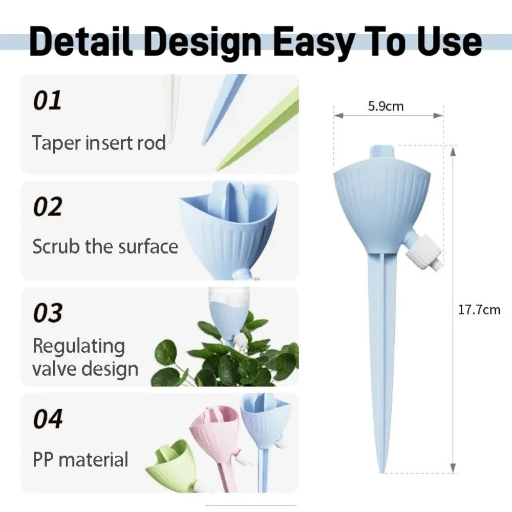 Automatic Drip Irrigation Spike – Adjustable Flow Plant Waterer Drip Irrigation Spike Qme