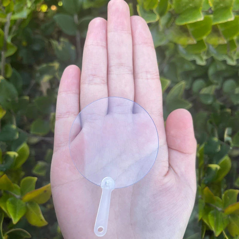 Mini Transparent Blank Fans for Kids DIY Art & Crafts – 5cm DIY Craft Blank Qme 50PCS