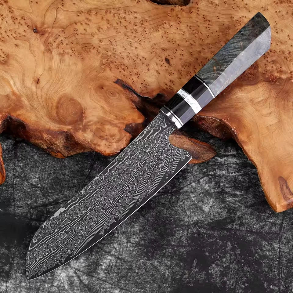 XITUO Damascus Steel Kitchen Knife Set 1–6PCS Wood Handle Kitchen Knife Set Qst