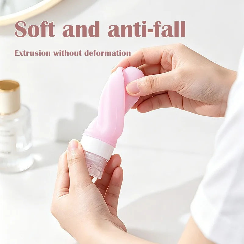 Leakproof Travel Silicone Squeeze Bottles – Shampoo & Lotion Travel Bottle Set Qme