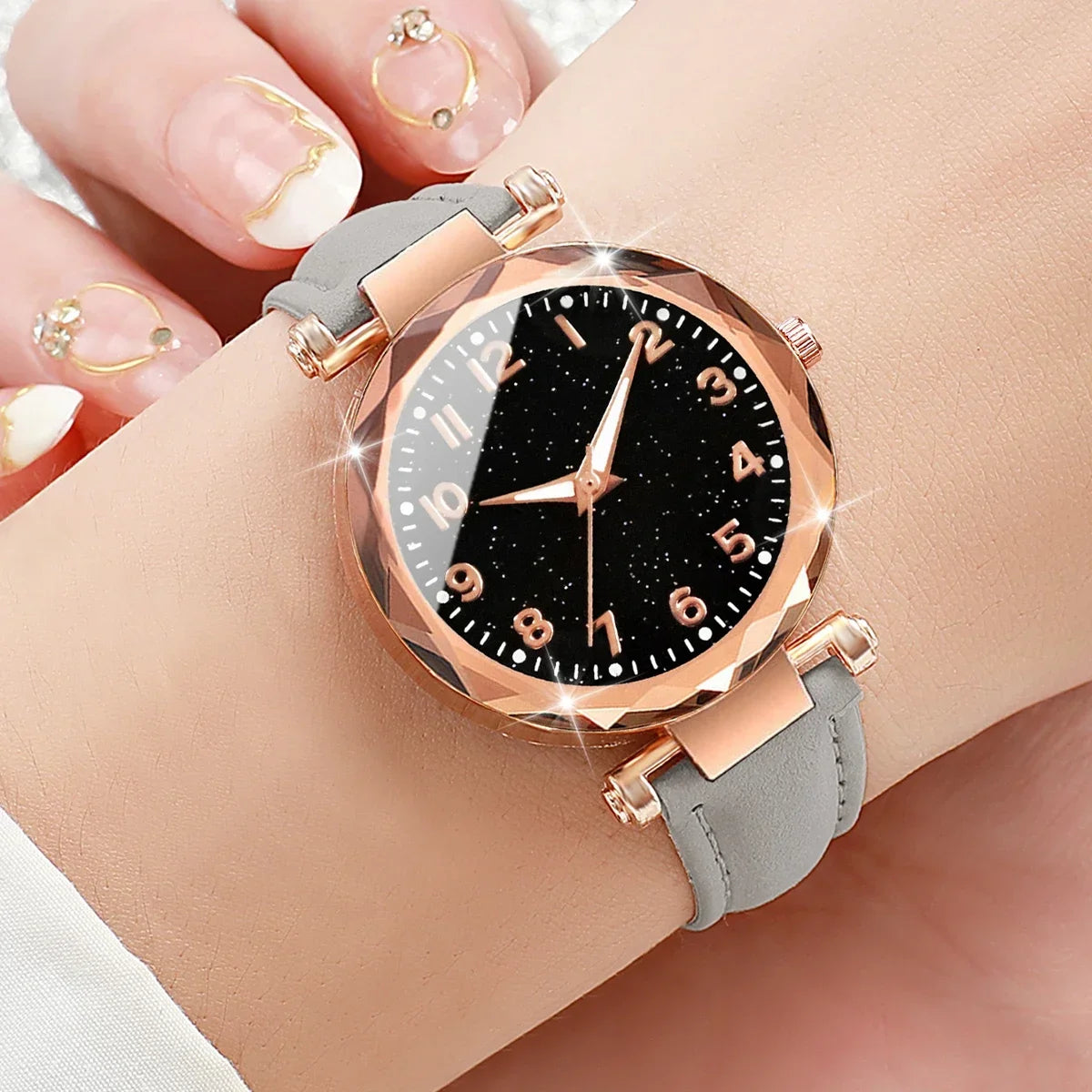 Women's Starry Dial Casual Watch Set – 5 Pack | 6 Colors Women's Watch Set Qme 5
