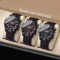 Men's Casual Quartz Watch | Silicone Band Car-Line Design Men's Quartz Watch Qme 3PCS Set Without Box