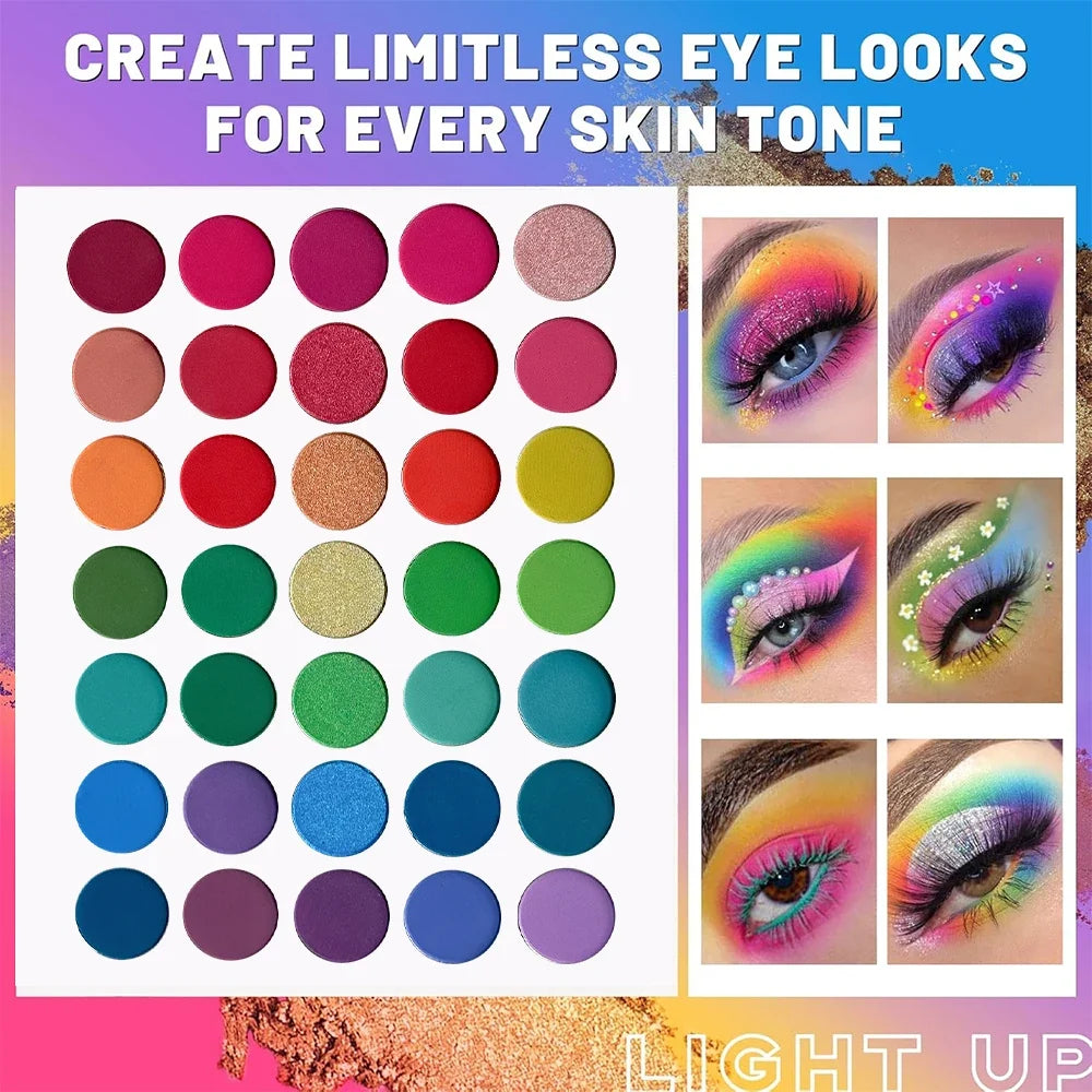 65-Color Rose Gold Eyeshadow Palette – Matte & Shimmer Eyeshadow Palette Qme