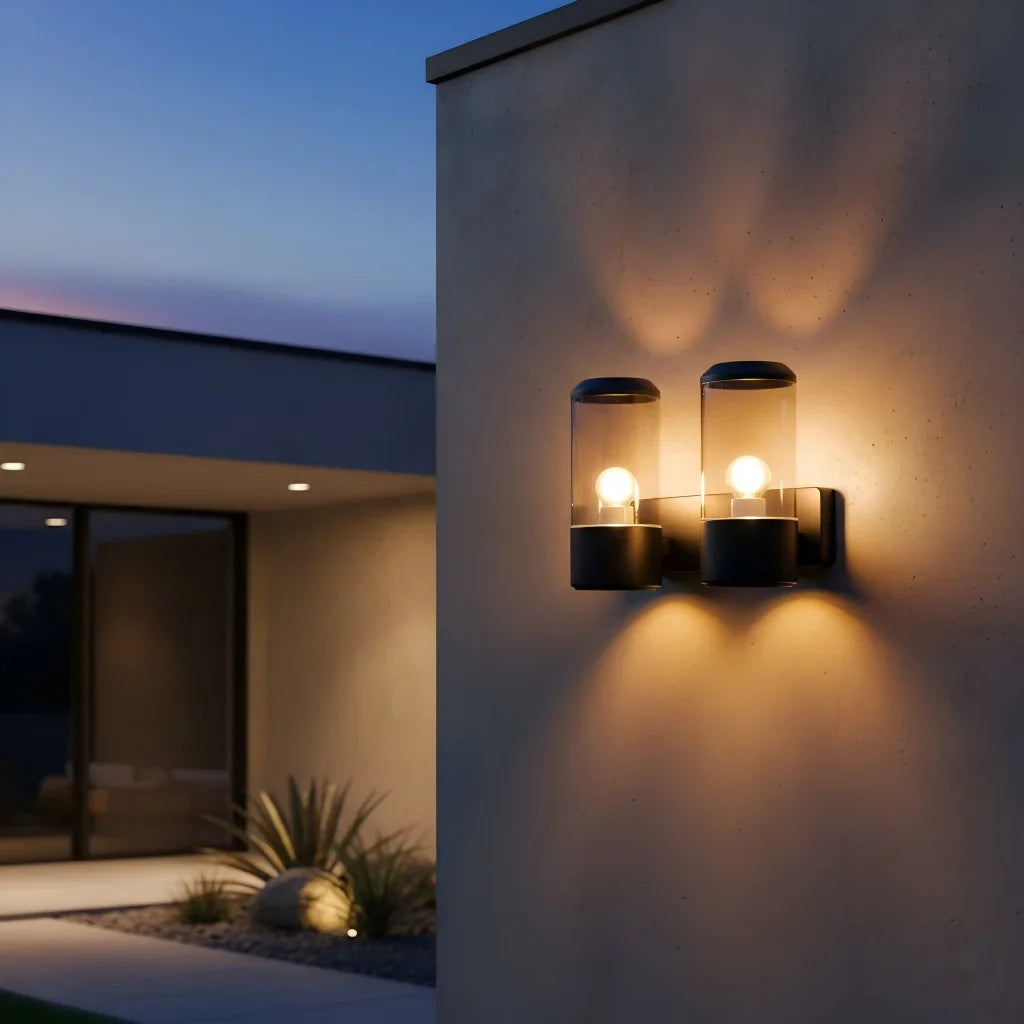 Black LED Wall Lamp – Up Down Indoor & Outdoor Lighting LED Wall Sconce Qme