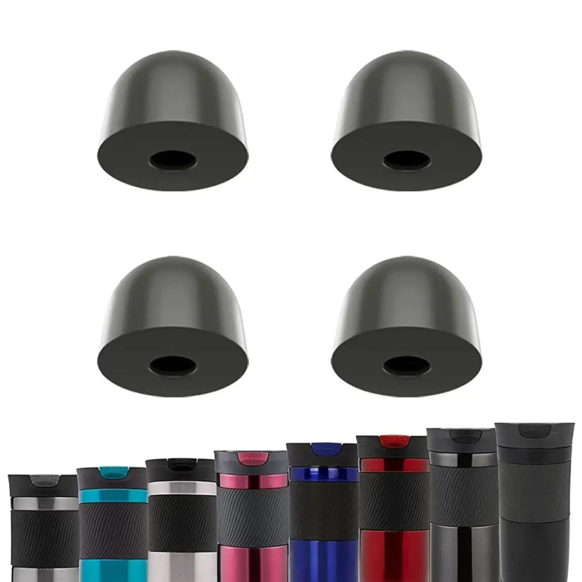 4-Pack Silicone Replacement Stoppers for Contigo Snapseal Lids Travel Mug Accessory Qme Default Title