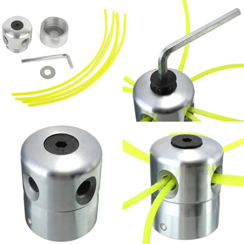Universal Aluminum 4-Line Trimmer Head for Brush Cutter Trimmer Head Qme 1set