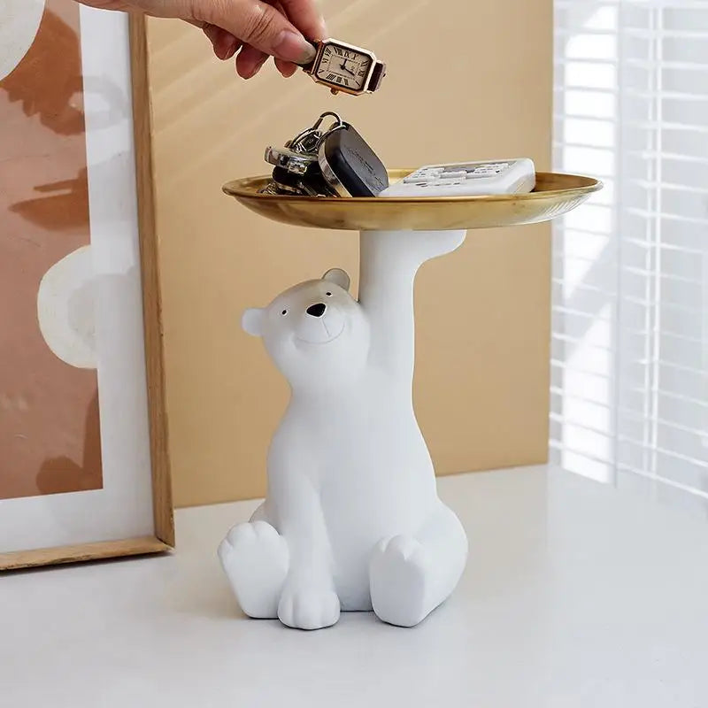Bear Desktop Storage Tray – Cosmetic, Key & Desk Organizer Desktop Storage Tray Qme