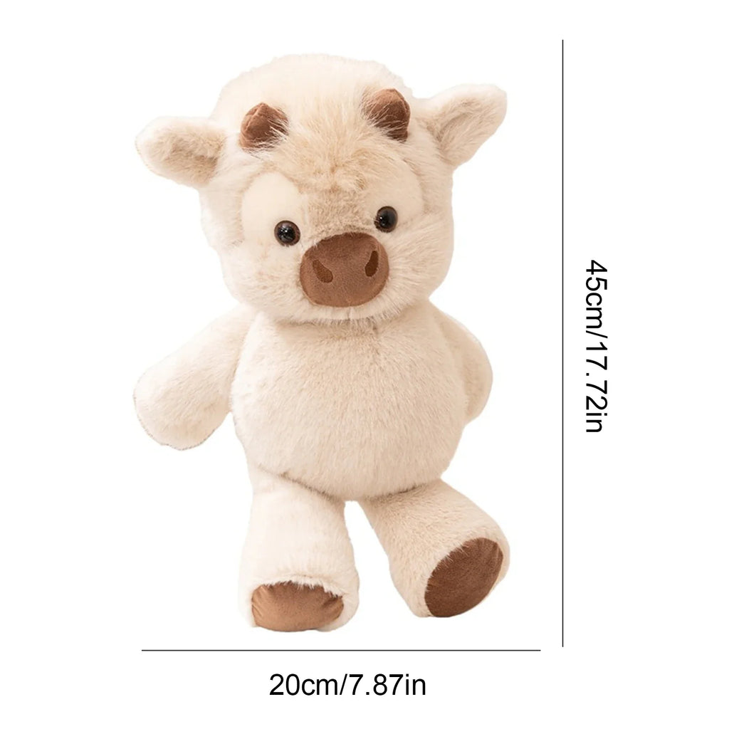 Highland Cattle Plush Toy – Kawaii Stuffed Cow 17" Soft Stuffed Animal Plush Qme A
