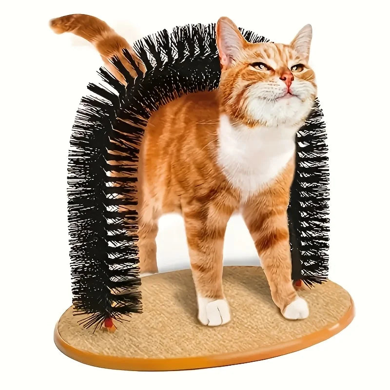 Cat Grooming Arch Brush – Indoor Self-Grooming Massager Toy Cat Grooming Toy Qme
